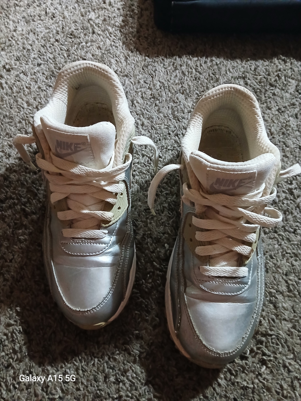 Nike White and Light Gray Women's Sneakers